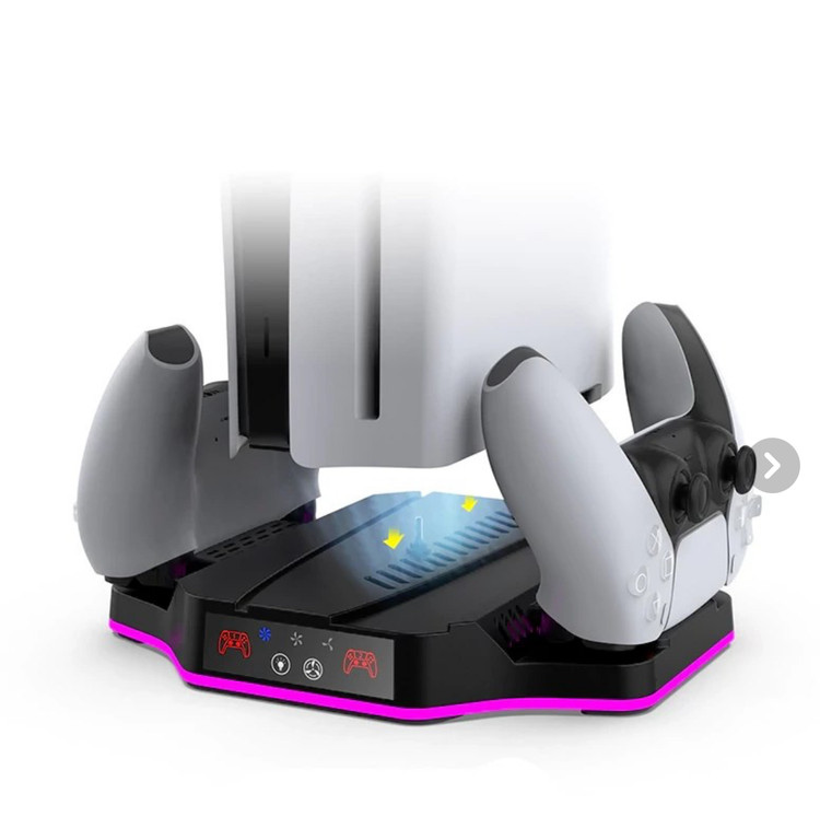 پایه فن ps5 اسلیم + شارژ دسته و نور rgb برند داب مدل 3583
